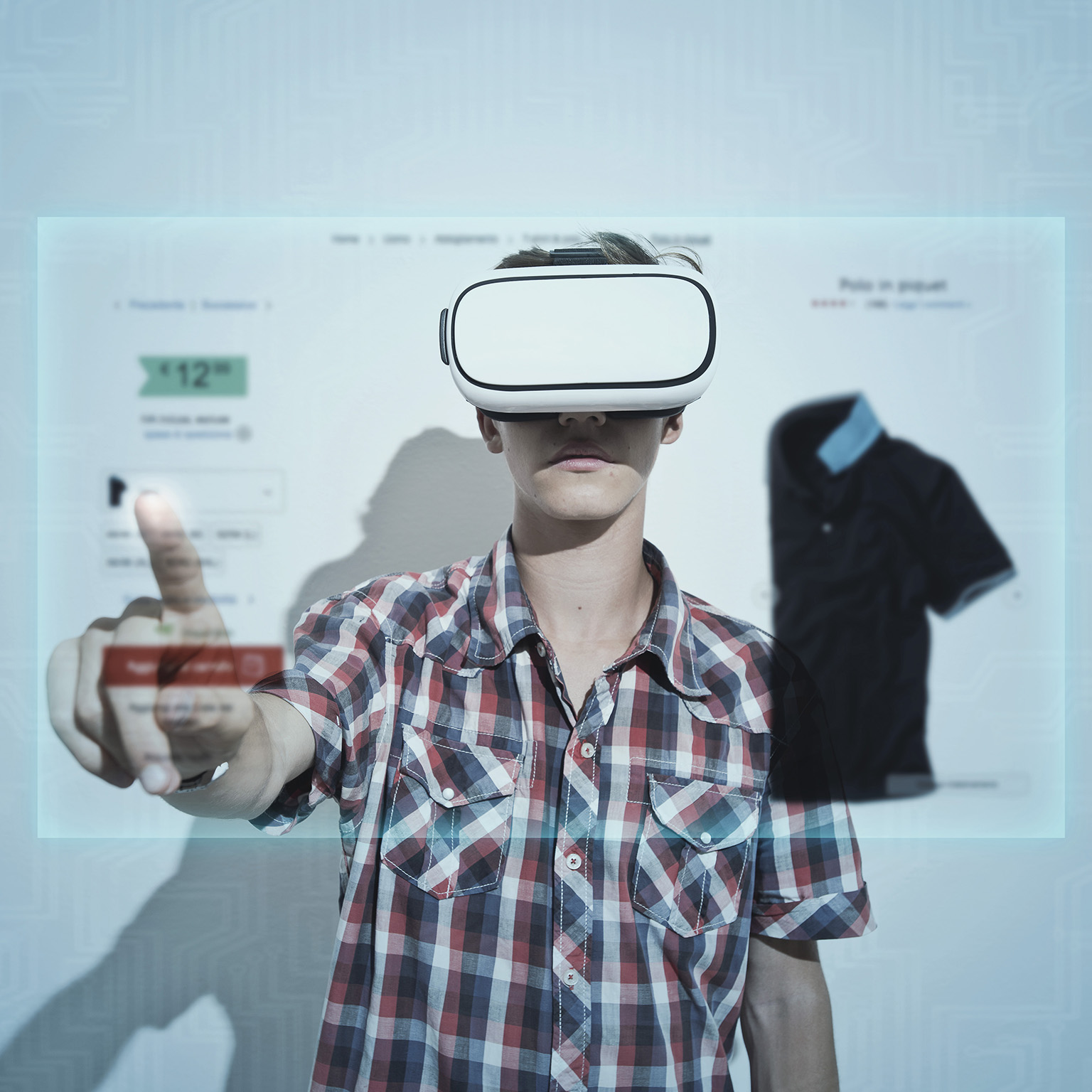 Man wearing VR goggles