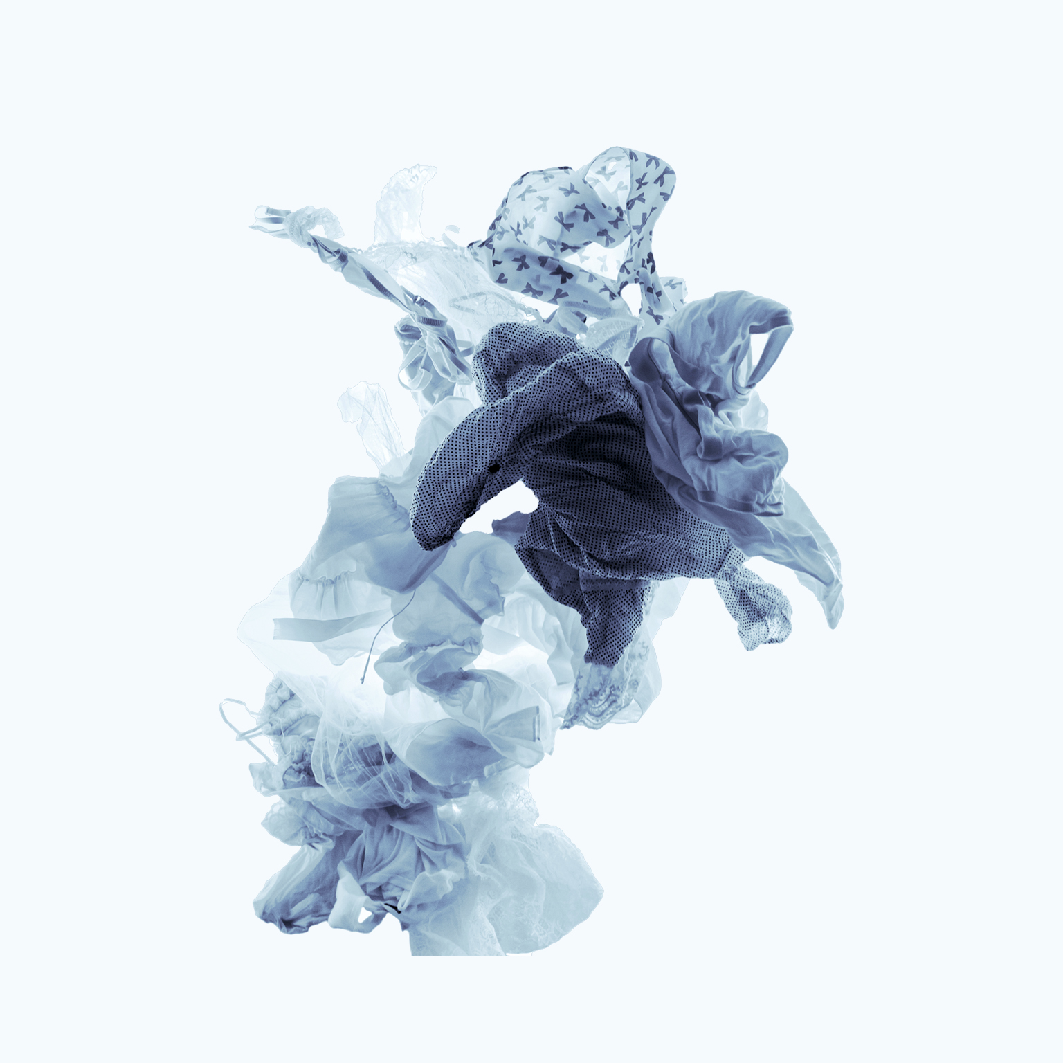 Clothes furled in the air