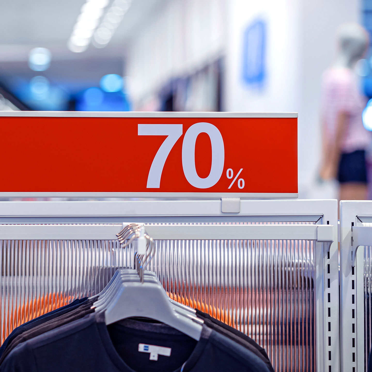 Discount board display in a retail store