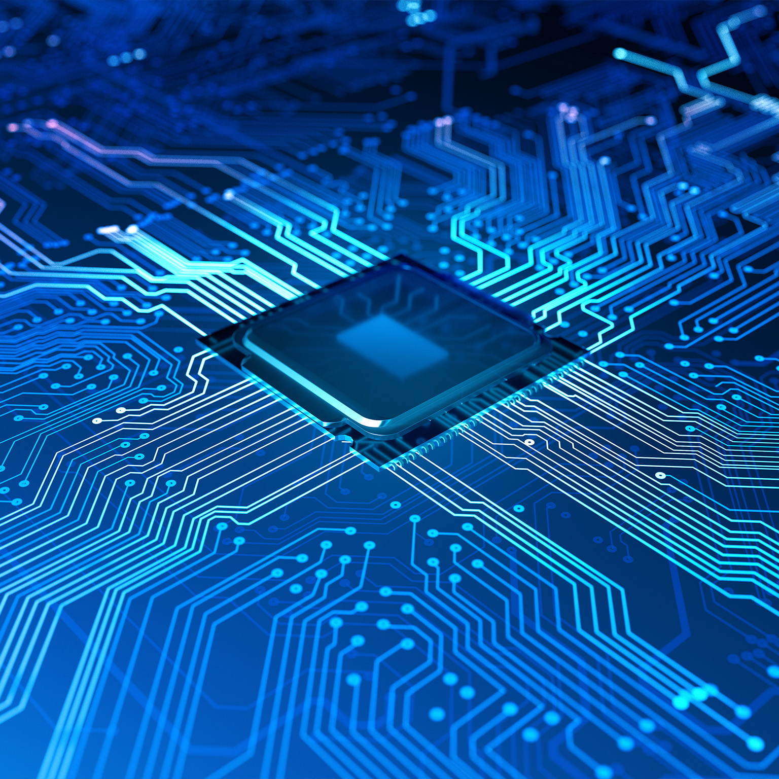 Semiconductor and circuit board - stock photo