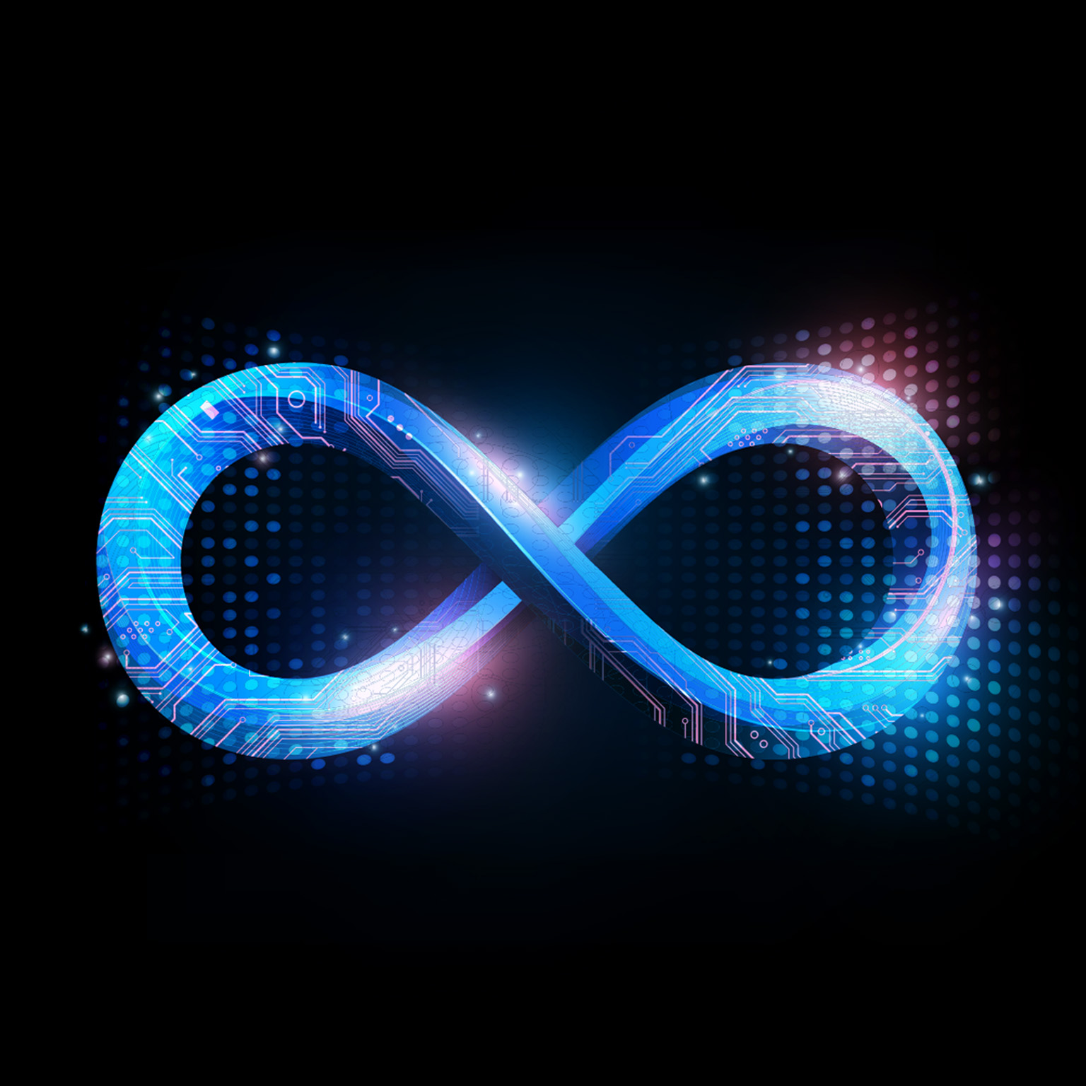 Abstract technology Infinity Symbol, Futuristic technology background, vector illustration
