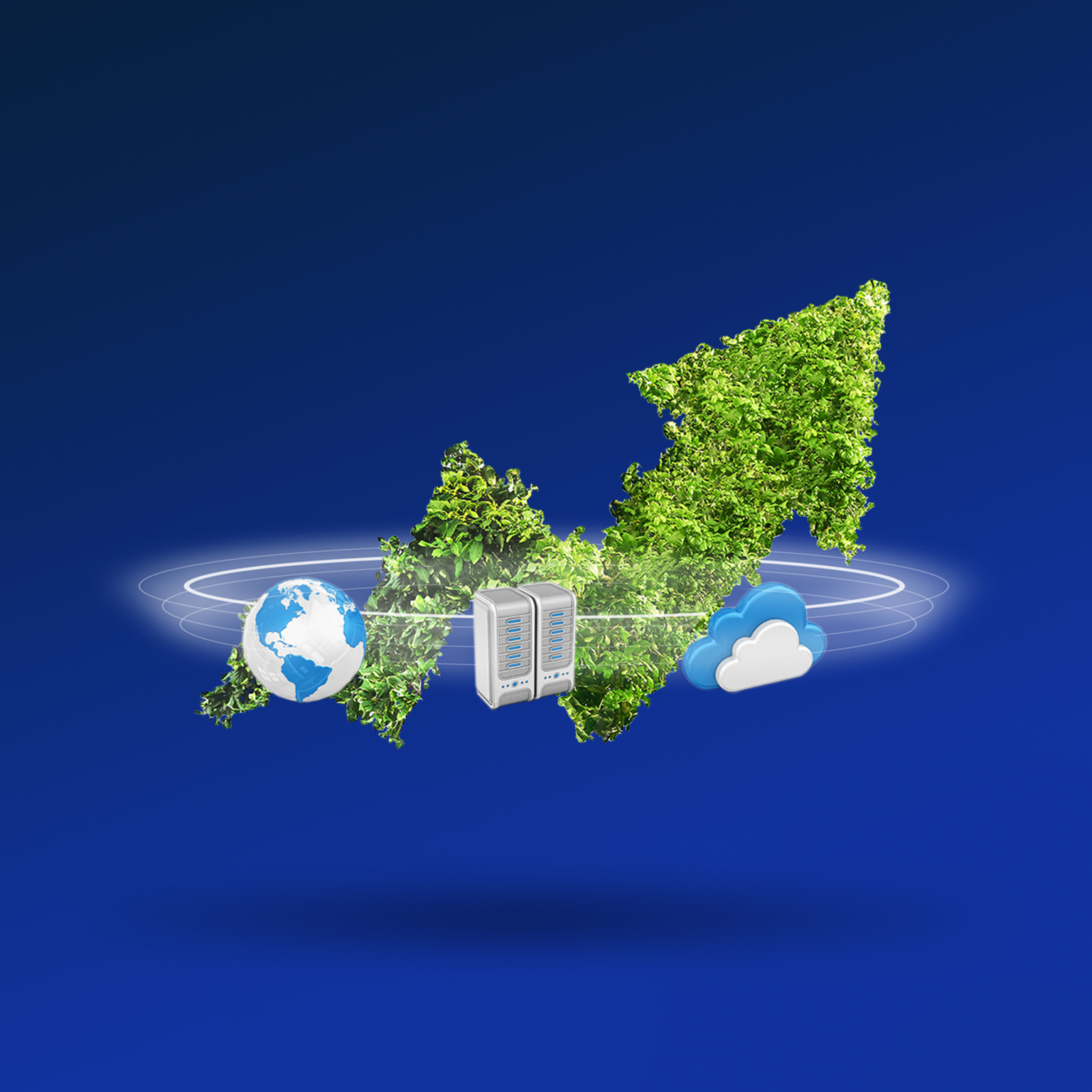 green arrow made of plants trending upwards - illustration