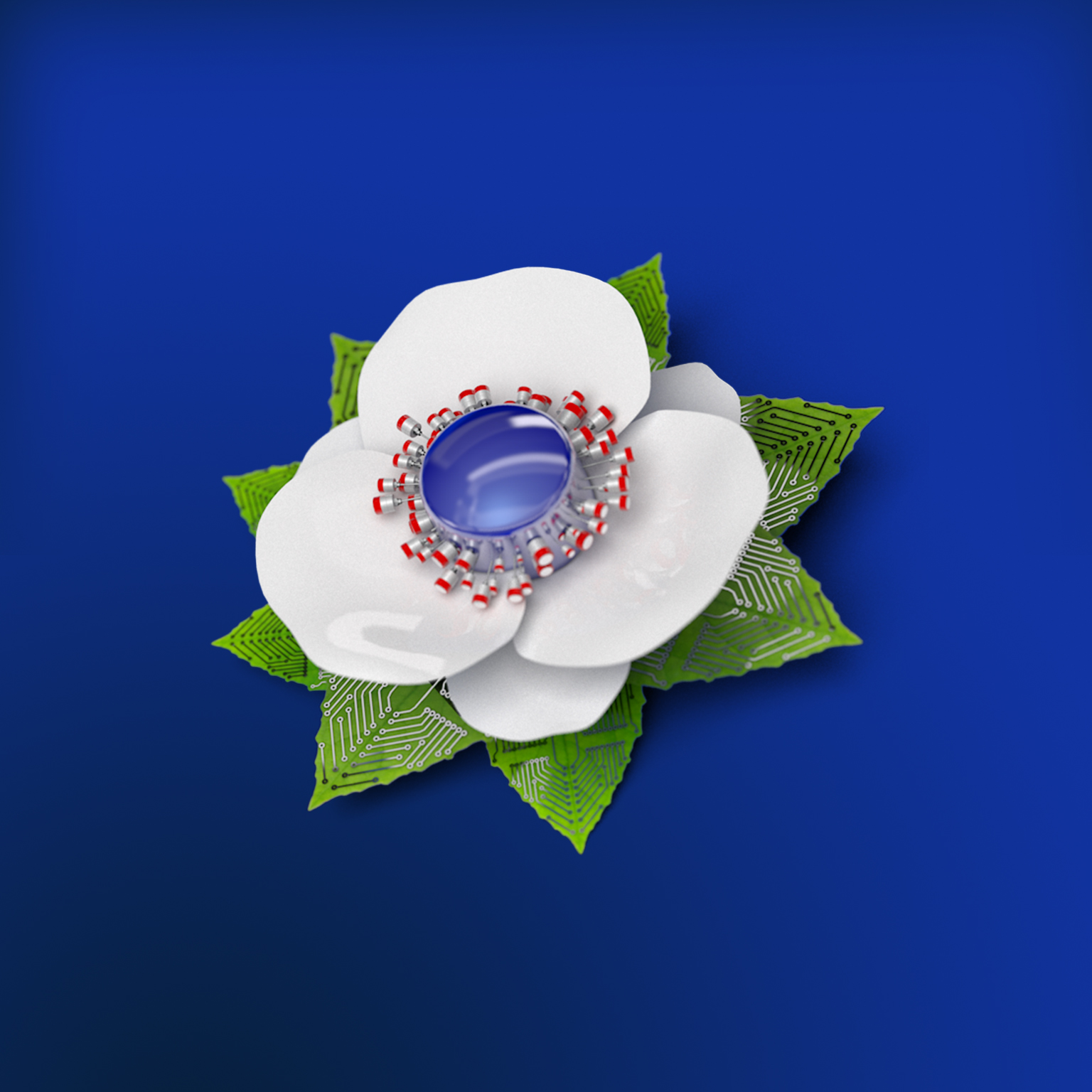 flower made of computer chips - illustration